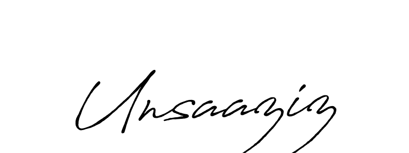 Use a signature maker to create a handwritten signature online. With this signature software, you can design (Antro_Vectra_Bolder) your own signature for name Unsaaziz. Unsaaziz signature style 7 images and pictures png