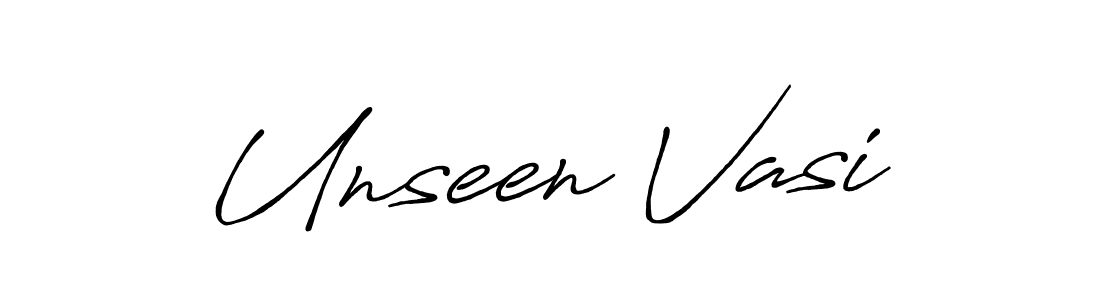 Design your own signature with our free online signature maker. With this signature software, you can create a handwritten (Antro_Vectra_Bolder) signature for name Unseen Vasi. Unseen Vasi signature style 7 images and pictures png