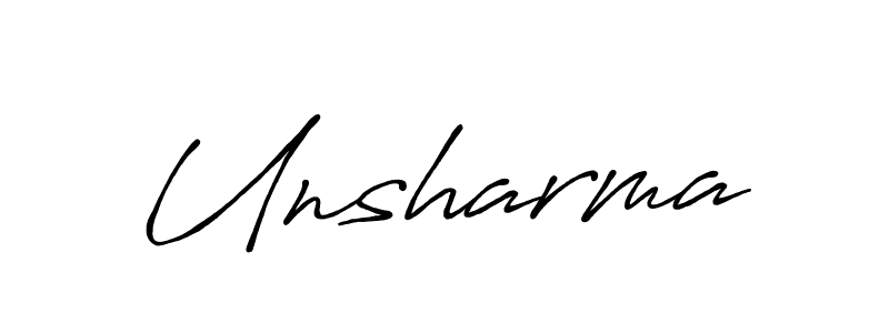 if you are searching for the best signature style for your name Unsharma. so please give up your signature search. here we have designed multiple signature styles  using Antro_Vectra_Bolder. Unsharma signature style 7 images and pictures png