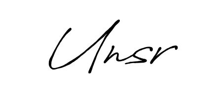 Create a beautiful signature design for name Unsr. With this signature (Antro_Vectra_Bolder) fonts, you can make a handwritten signature for free. Unsr signature style 7 images and pictures png