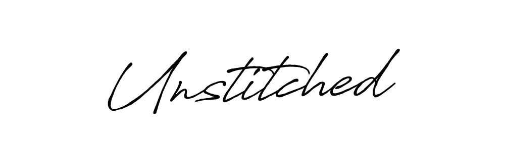 Create a beautiful signature design for name Unstitched. With this signature (Antro_Vectra_Bolder) fonts, you can make a handwritten signature for free. Unstitched signature style 7 images and pictures png