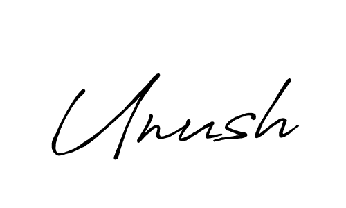 Create a beautiful signature design for name Unush. With this signature (Antro_Vectra_Bolder) fonts, you can make a handwritten signature for free. Unush signature style 7 images and pictures png