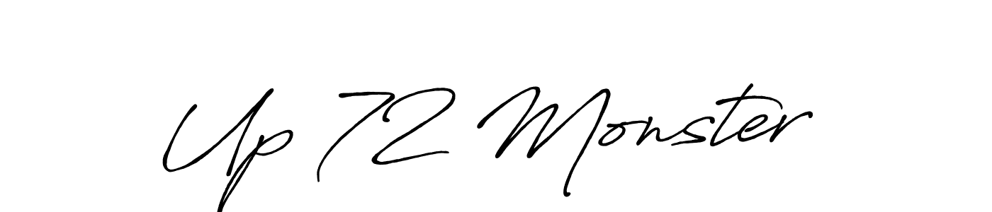 How to make Up 72 Monster  name signature. Use Antro_Vectra_Bolder style for creating short signs online. This is the latest handwritten sign. Up 72 Monster  signature style 7 images and pictures png