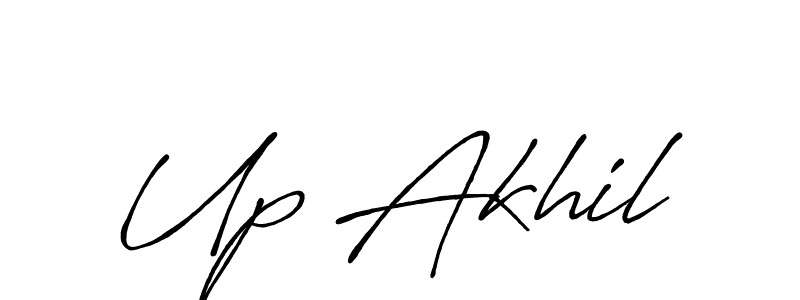 How to make Up Akhil signature? Antro_Vectra_Bolder is a professional autograph style. Create handwritten signature for Up Akhil name. Up Akhil signature style 7 images and pictures png