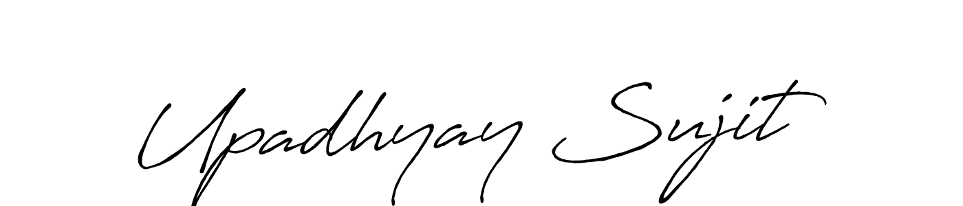 Create a beautiful signature design for name Upadhyay Sujit. With this signature (Antro_Vectra_Bolder) fonts, you can make a handwritten signature for free. Upadhyay Sujit signature style 7 images and pictures png