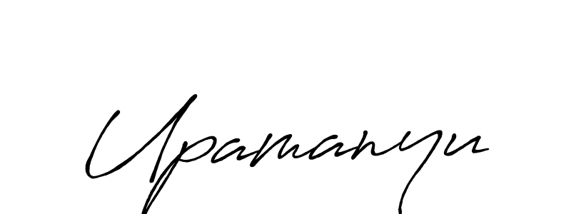 Use a signature maker to create a handwritten signature online. With this signature software, you can design (Antro_Vectra_Bolder) your own signature for name Upamanyu. Upamanyu signature style 7 images and pictures png