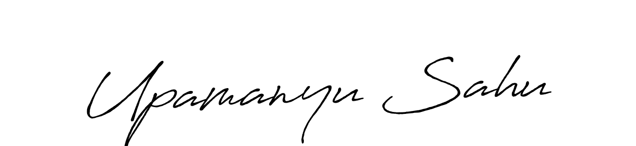 Create a beautiful signature design for name Upamanyu Sahu. With this signature (Antro_Vectra_Bolder) fonts, you can make a handwritten signature for free. Upamanyu Sahu signature style 7 images and pictures png