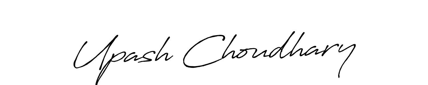 How to make Upash Choudhary name signature. Use Antro_Vectra_Bolder style for creating short signs online. This is the latest handwritten sign. Upash Choudhary signature style 7 images and pictures png