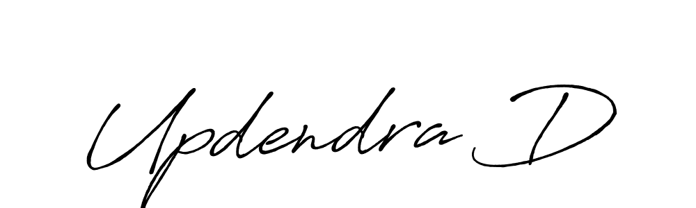 Use a signature maker to create a handwritten signature online. With this signature software, you can design (Antro_Vectra_Bolder) your own signature for name Updendra D. Updendra D signature style 7 images and pictures png