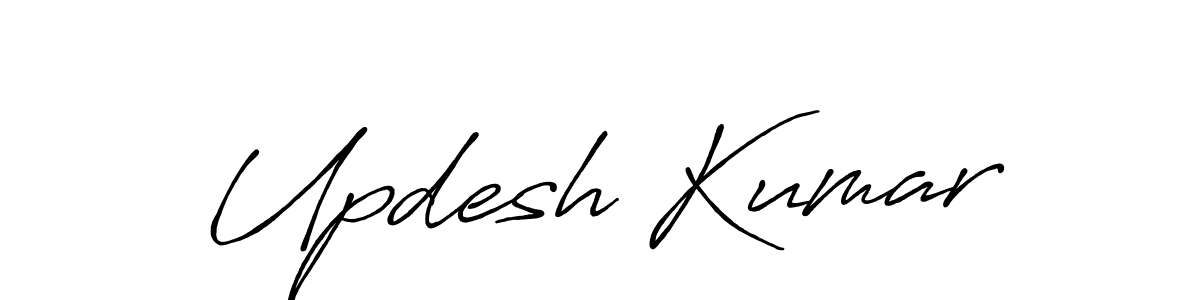Make a beautiful signature design for name Updesh Kumar. With this signature (Antro_Vectra_Bolder) style, you can create a handwritten signature for free. Updesh Kumar signature style 7 images and pictures png