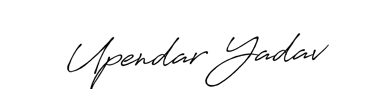 Also You can easily find your signature by using the search form. We will create Upendar Yadav name handwritten signature images for you free of cost using Antro_Vectra_Bolder sign style. Upendar Yadav signature style 7 images and pictures png