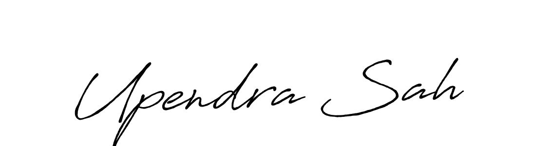 How to make Upendra Sah name signature. Use Antro_Vectra_Bolder style for creating short signs online. This is the latest handwritten sign. Upendra Sah signature style 7 images and pictures png