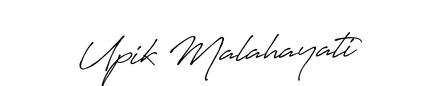 Upik Malahayati stylish signature style. Best Handwritten Sign (Antro_Vectra_Bolder) for my name. Handwritten Signature Collection Ideas for my name Upik Malahayati. Upik Malahayati signature style 7 images and pictures png