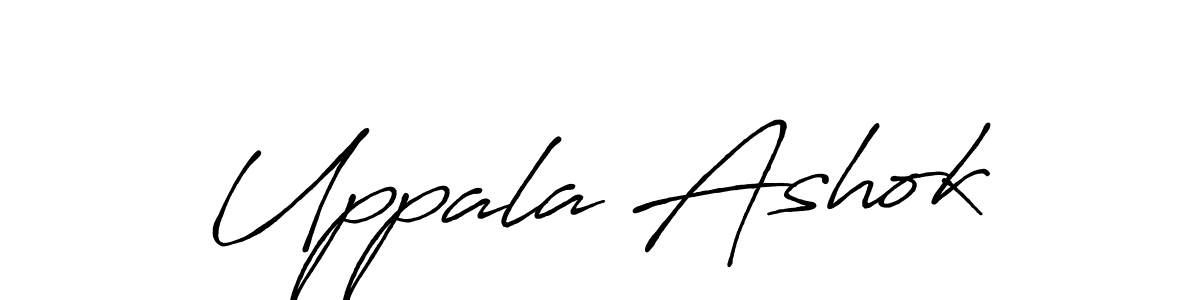 Also You can easily find your signature by using the search form. We will create Uppala Ashok name handwritten signature images for you free of cost using Antro_Vectra_Bolder sign style. Uppala Ashok signature style 7 images and pictures png
