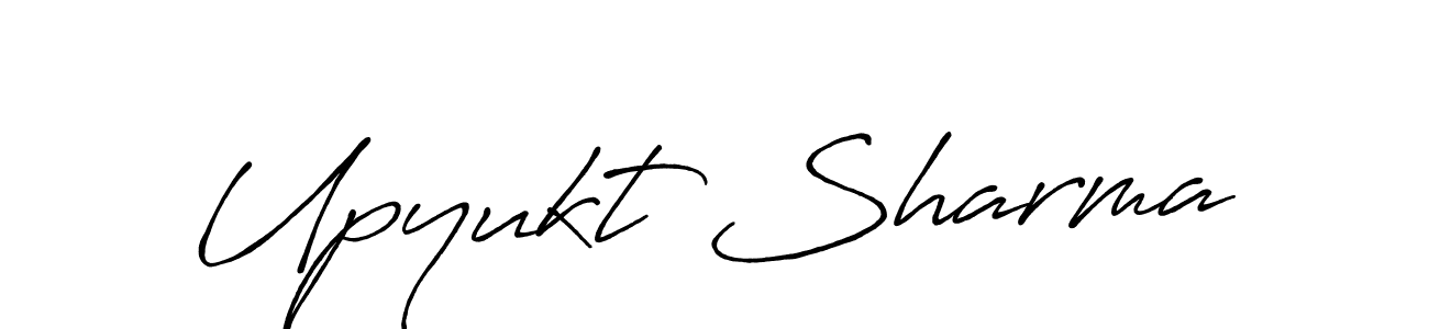 Similarly Antro_Vectra_Bolder is the best handwritten signature design. Signature creator online .You can use it as an online autograph creator for name Upyukt Sharma. Upyukt Sharma signature style 7 images and pictures png
