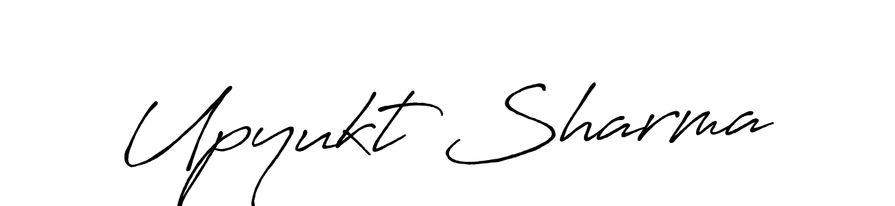 The best way (Antro_Vectra_Bolder) to make a short signature is to pick only two or three words in your name. The name Upyukt Sharma include a total of six letters. For converting this name. Upyukt Sharma signature style 7 images and pictures png