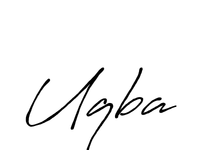 How to make Uqba name signature. Use Antro_Vectra_Bolder style for creating short signs online. This is the latest handwritten sign. Uqba signature style 7 images and pictures png