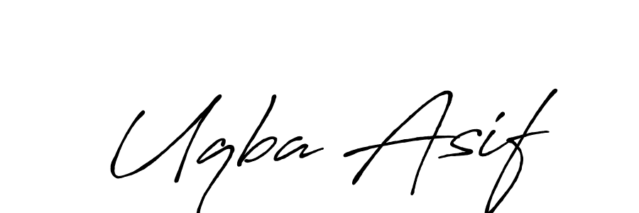 How to make Uqba Asif name signature. Use Antro_Vectra_Bolder style for creating short signs online. This is the latest handwritten sign. Uqba Asif signature style 7 images and pictures png