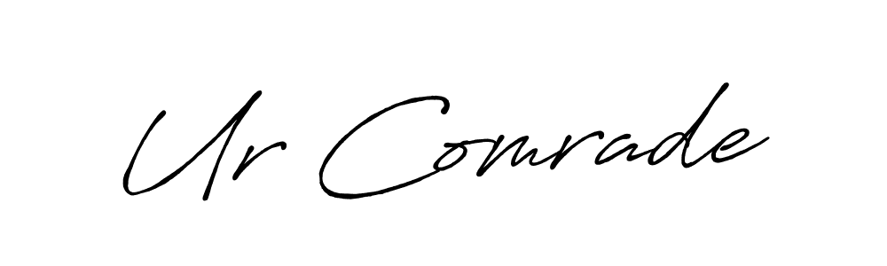 Similarly Antro_Vectra_Bolder is the best handwritten signature design. Signature creator online .You can use it as an online autograph creator for name Ur Comrade. Ur Comrade signature style 7 images and pictures png