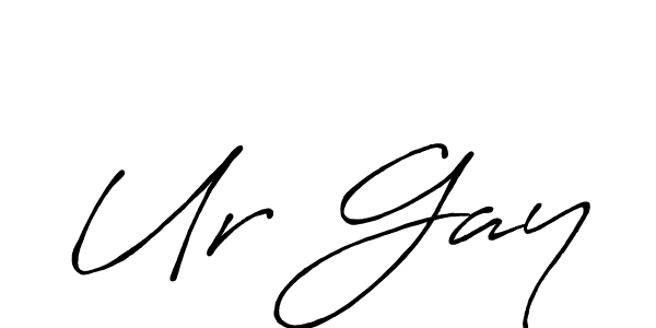Ur Gay stylish signature style. Best Handwritten Sign (Antro_Vectra_Bolder) for my name. Handwritten Signature Collection Ideas for my name Ur Gay. Ur Gay signature style 7 images and pictures png