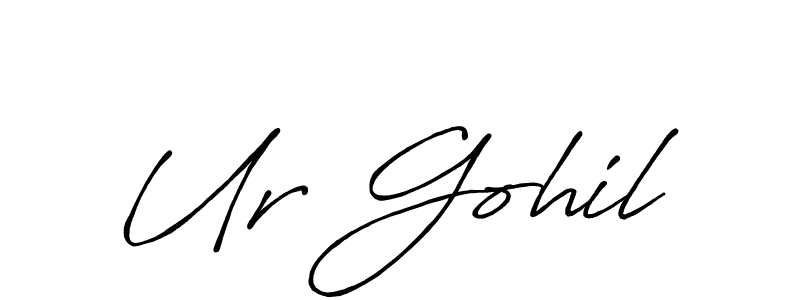 Similarly Antro_Vectra_Bolder is the best handwritten signature design. Signature creator online .You can use it as an online autograph creator for name Ur Gohil. Ur Gohil signature style 7 images and pictures png