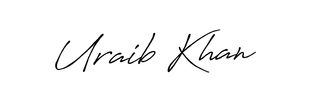 Create a beautiful signature design for name Uraib Khan. With this signature (Antro_Vectra_Bolder) fonts, you can make a handwritten signature for free. Uraib Khan signature style 7 images and pictures png