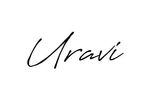 Similarly Antro_Vectra_Bolder is the best handwritten signature design. Signature creator online .You can use it as an online autograph creator for name Uravi. Uravi signature style 7 images and pictures png