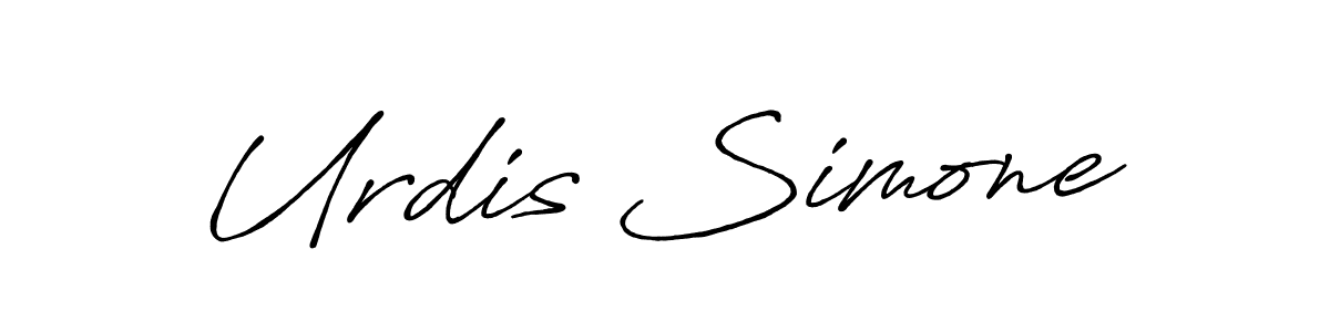 The best way (Antro_Vectra_Bolder) to make a short signature is to pick only two or three words in your name. The name Urdis Simone include a total of six letters. For converting this name. Urdis Simone signature style 7 images and pictures png