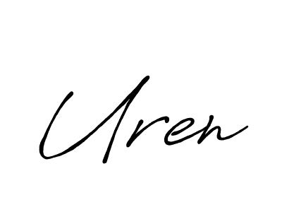 How to make Uren name signature. Use Antro_Vectra_Bolder style for creating short signs online. This is the latest handwritten sign. Uren signature style 7 images and pictures png