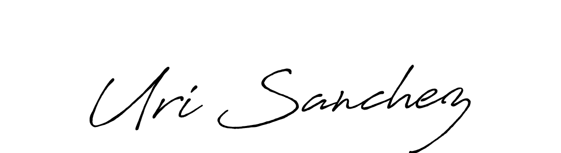The best way (Antro_Vectra_Bolder) to make a short signature is to pick only two or three words in your name. The name Uri Sanchez include a total of six letters. For converting this name. Uri Sanchez signature style 7 images and pictures png