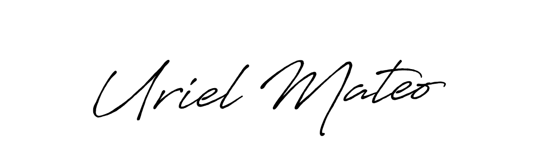 Uriel Mateo stylish signature style. Best Handwritten Sign (Antro_Vectra_Bolder) for my name. Handwritten Signature Collection Ideas for my name Uriel Mateo. Uriel Mateo signature style 7 images and pictures png