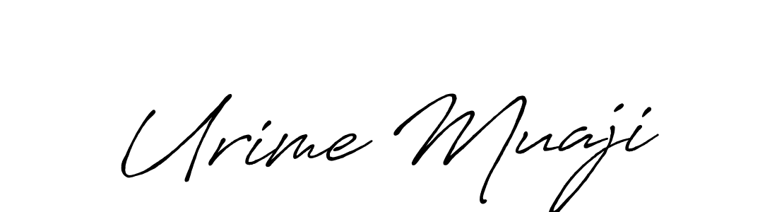 How to make Urime Muaji name signature. Use Antro_Vectra_Bolder style for creating short signs online. This is the latest handwritten sign. Urime Muaji signature style 7 images and pictures png