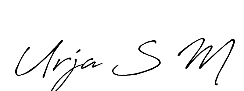 Make a beautiful signature design for name Urja S M. With this signature (Antro_Vectra_Bolder) style, you can create a handwritten signature for free. Urja S M signature style 7 images and pictures png