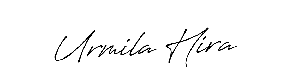 The best way (Antro_Vectra_Bolder) to make a short signature is to pick only two or three words in your name. The name Urmila Hira include a total of six letters. For converting this name. Urmila Hira signature style 7 images and pictures png