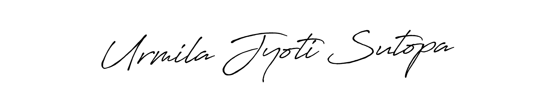 Create a beautiful signature design for name Urmila Jyoti Sutopa. With this signature (Antro_Vectra_Bolder) fonts, you can make a handwritten signature for free. Urmila Jyoti Sutopa signature style 7 images and pictures png
