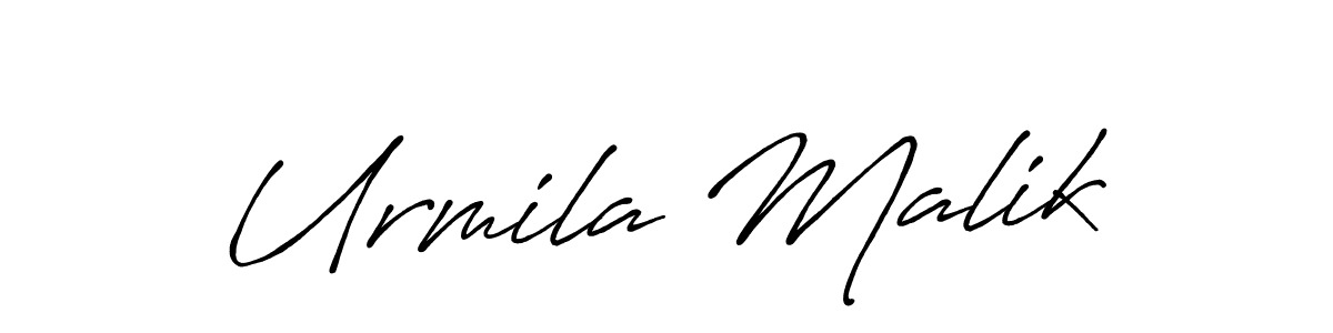 How to make Urmila Malik name signature. Use Antro_Vectra_Bolder style for creating short signs online. This is the latest handwritten sign. Urmila Malik signature style 7 images and pictures png