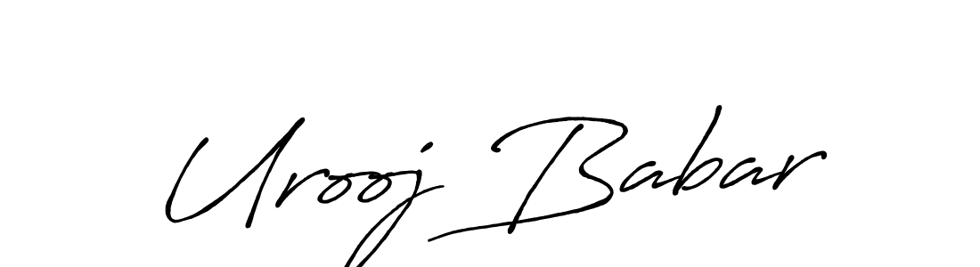 Antro_Vectra_Bolder is a professional signature style that is perfect for those who want to add a touch of class to their signature. It is also a great choice for those who want to make their signature more unique. Get Urooj Babar name to fancy signature for free. Urooj Babar signature style 7 images and pictures png