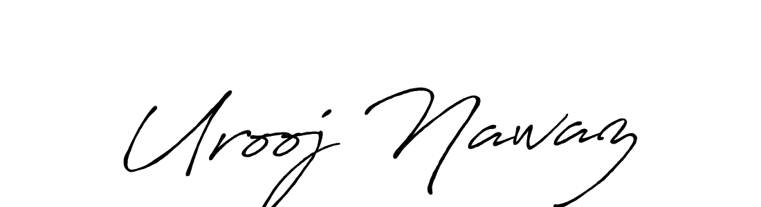 Antro_Vectra_Bolder is a professional signature style that is perfect for those who want to add a touch of class to their signature. It is also a great choice for those who want to make their signature more unique. Get Urooj Nawaz name to fancy signature for free. Urooj Nawaz signature style 7 images and pictures png