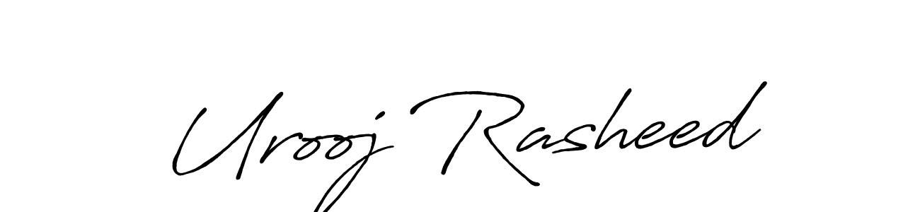 Create a beautiful signature design for name Urooj Rasheed. With this signature (Antro_Vectra_Bolder) fonts, you can make a handwritten signature for free. Urooj Rasheed signature style 7 images and pictures png