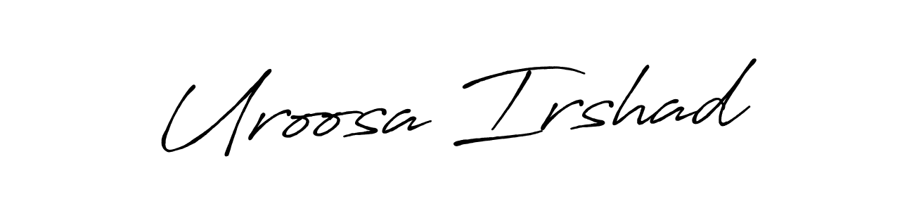 Similarly Antro_Vectra_Bolder is the best handwritten signature design. Signature creator online .You can use it as an online autograph creator for name Uroosa Irshad. Uroosa Irshad signature style 7 images and pictures png