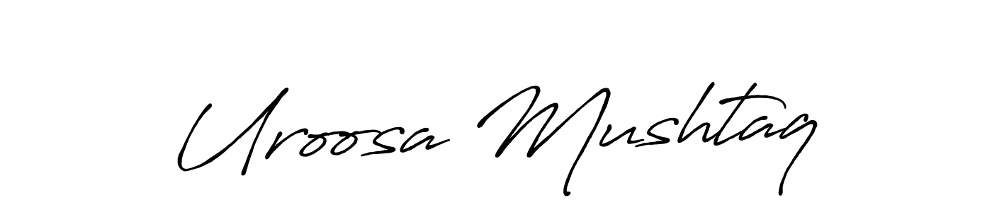 Uroosa Mushtaq stylish signature style. Best Handwritten Sign (Antro_Vectra_Bolder) for my name. Handwritten Signature Collection Ideas for my name Uroosa Mushtaq. Uroosa Mushtaq signature style 7 images and pictures png