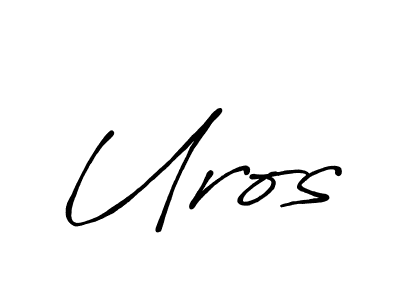 How to make Uros signature? Antro_Vectra_Bolder is a professional autograph style. Create handwritten signature for Uros name. Uros signature style 7 images and pictures png