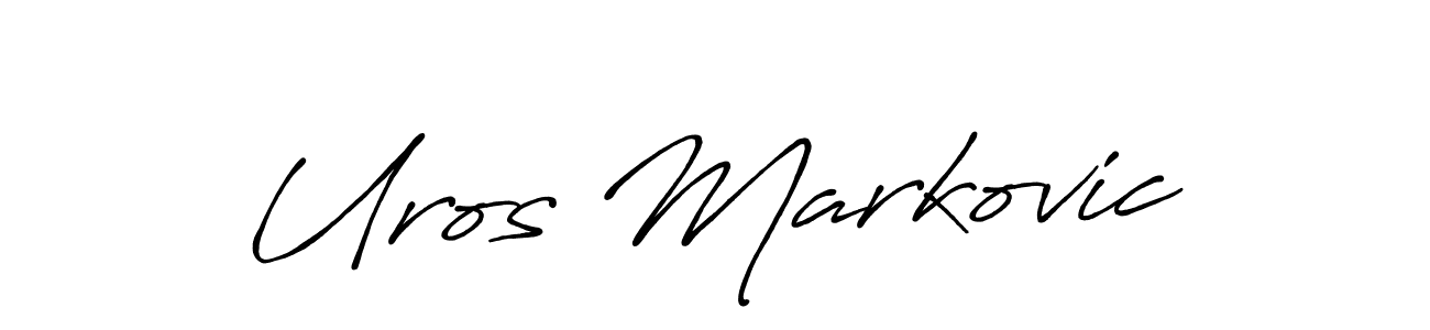 Uros Markovic stylish signature style. Best Handwritten Sign (Antro_Vectra_Bolder) for my name. Handwritten Signature Collection Ideas for my name Uros Markovic. Uros Markovic signature style 7 images and pictures png