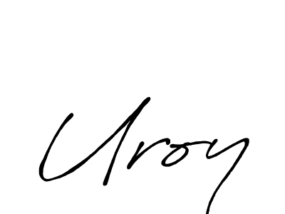 if you are searching for the best signature style for your name Uroy. so please give up your signature search. here we have designed multiple signature styles  using Antro_Vectra_Bolder. Uroy signature style 7 images and pictures png