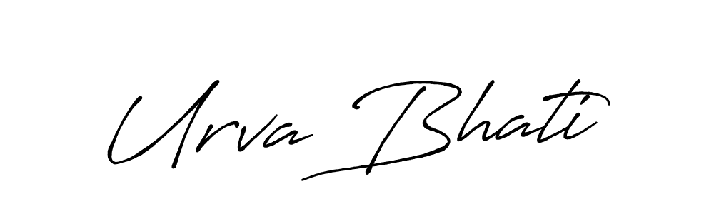 The best way (Antro_Vectra_Bolder) to make a short signature is to pick only two or three words in your name. The name Urva Bhati include a total of six letters. For converting this name. Urva Bhati signature style 7 images and pictures png