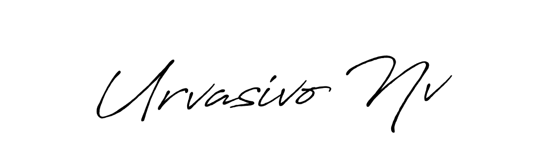 The best way (Antro_Vectra_Bolder) to make a short signature is to pick only two or three words in your name. The name Urvasivo Nv include a total of six letters. For converting this name. Urvasivo Nv signature style 7 images and pictures png