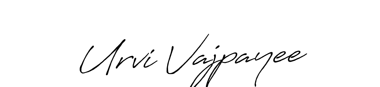 How to make Urvi Vajpayee name signature. Use Antro_Vectra_Bolder style for creating short signs online. This is the latest handwritten sign. Urvi Vajpayee signature style 7 images and pictures png