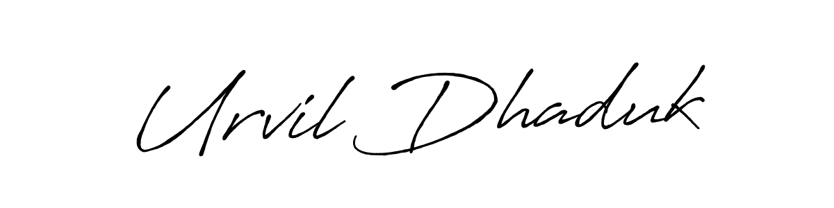 The best way (Antro_Vectra_Bolder) to make a short signature is to pick only two or three words in your name. The name Urvil Dhaduk include a total of six letters. For converting this name. Urvil Dhaduk signature style 7 images and pictures png