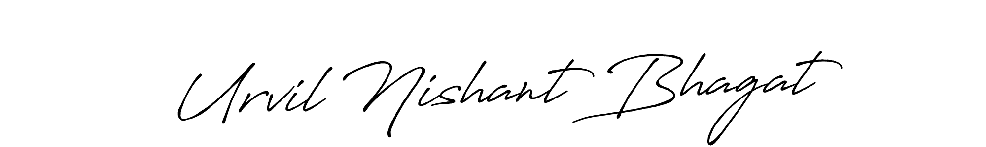 The best way (Antro_Vectra_Bolder) to make a short signature is to pick only two or three words in your name. The name Urvil Nishant Bhagat include a total of six letters. For converting this name. Urvil Nishant Bhagat signature style 7 images and pictures png