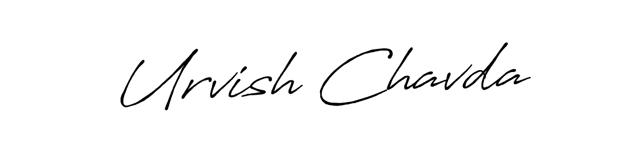 The best way (Antro_Vectra_Bolder) to make a short signature is to pick only two or three words in your name. The name Urvish Chavda include a total of six letters. For converting this name. Urvish Chavda signature style 7 images and pictures png